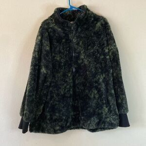 LuLaRoe Nancy Sherpa Fuzzy Teddy Jacket with Half Zip Size‎ Medium